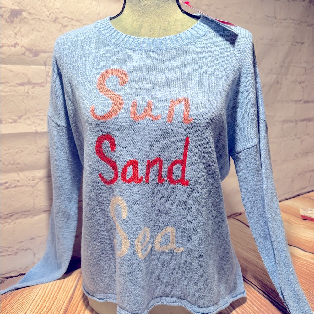 NWT Lilly Pulitzer Pippy Blue Peri Sun Intarsia Sweater “Sun Sand & Sea”  MEDIUM